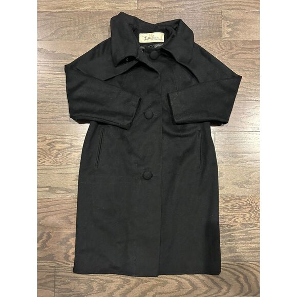 Vintage 60s Lilli Ann Black Women's Wool Cape Coat See‎ All Pics Measurements - Picture 1 of 14